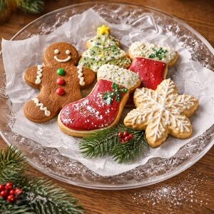 12"Duralex Christmas Cookie Plate Pressed Glass Bow‎ Presents Drum Bear Holly